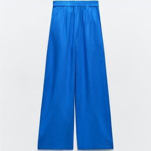 💙 ZARA blue linen blend pants L 💙
